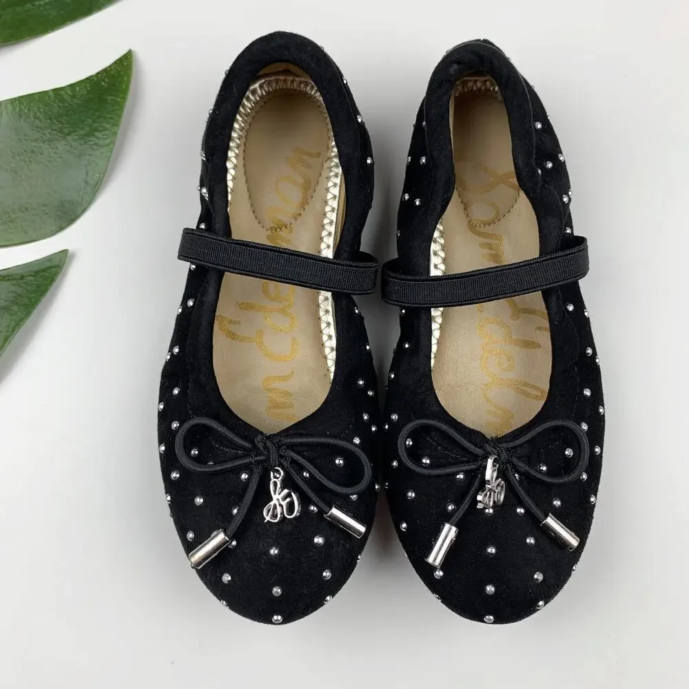 Sam Edelman Felicia Ballet Flats Black Studded Mary Jane Girls 10